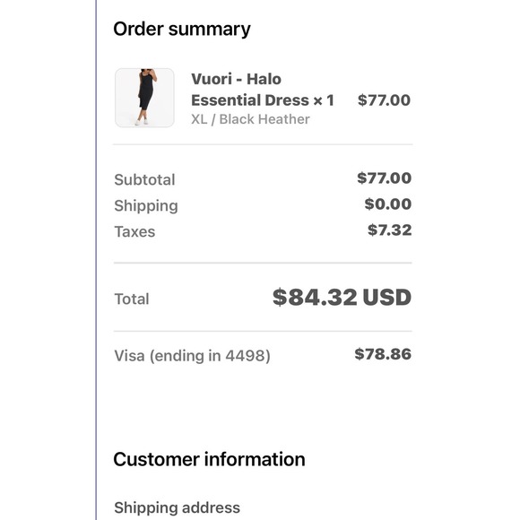 Vuori Halo Essential Tank Dress Size L VW606 - Picture 4 of 4